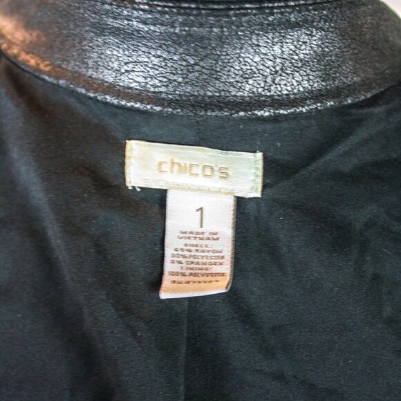 Chico's Light Jacket Top Black White Strip… - Picture 6 of 6